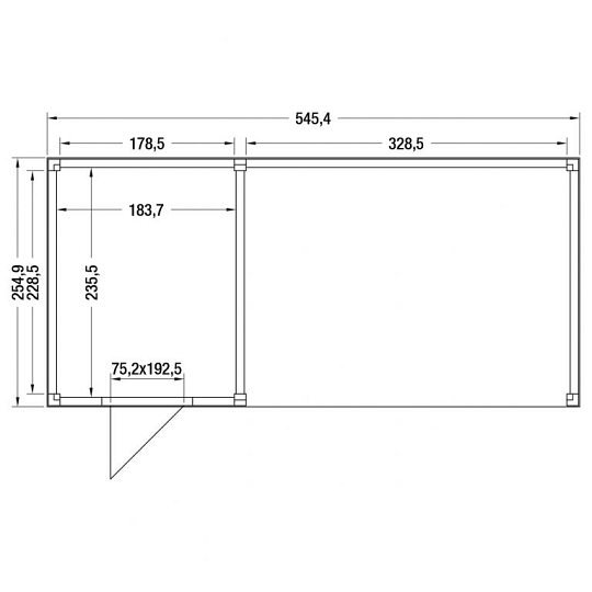 Douglas Tuinhuis Halfhouts Rabat – 550x250 cm A-Sym/1 – Ruim en Modern