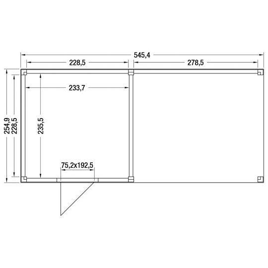 Douglas Tuinhuis Zwart Zweeds Rabat – 550x250 cm A-Sym/2 – Ruim en Modern