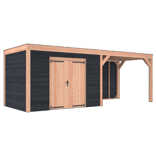 Douglas Tuinhuis Zwart Zweeds Rabat – 700x250 cm – Compact en Stijlvol