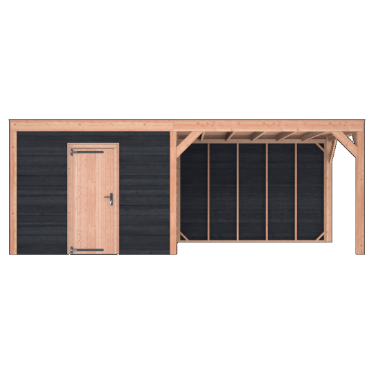 Douglas Tuinhuis Zwart Zweeds Rabat – 650x250 cm – Compact en Stijlvol