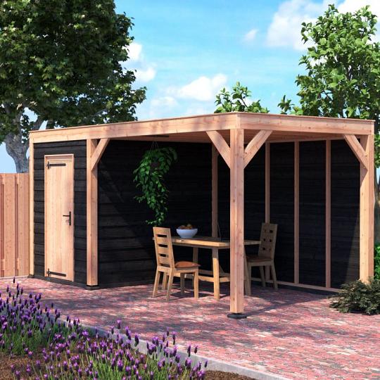 Douglas Tuinhuis Zwart Zweeds Rabat – 550x250 cm A-Sym/1 – Ruim en Modern