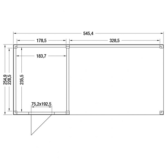 Douglas Tuinhuis Zwart Zweeds Rabat – 550x250 cm A-Sym/1 – Ruim en Modern