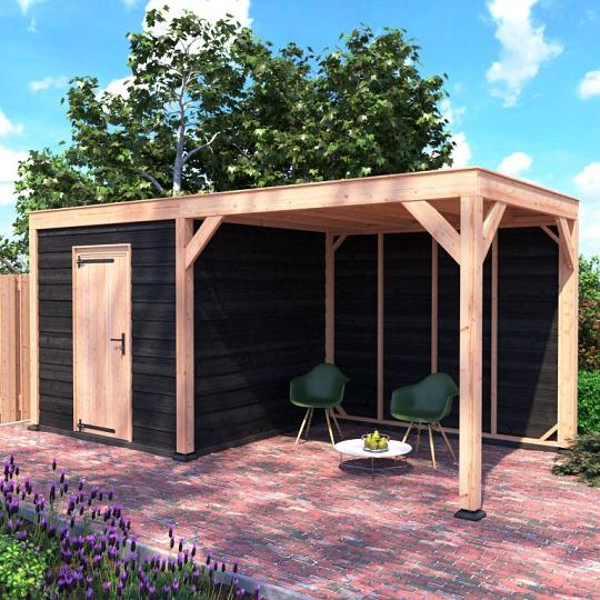 Douglas Tuinhuis Zwart Zweeds Rabat – 550x250 cm A-Sym/2 – Ruim en Modern