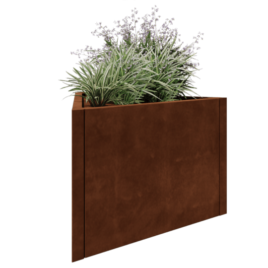 Cortenstaal plantenbak - Driehoek gelijkzijdig - 90,6 x 78,3 x 60 cm - Zonder bodemplaat