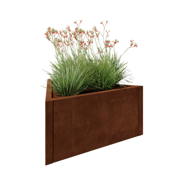 Cortenstaal plantenbak - Driehoek gelijkzijdig - 90,6 x 78,3 x 40 cm - Zonder bodemplaat
