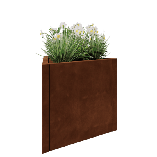 Cortenstaal plantenbak - Driehoek gelijkzijdig - 70,6 x 61 x 60 cm - Zonder bodemplaat