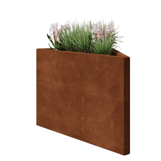 Cortenstaal plantenbak - Driehoek ongelijkzijdig - 83,9 x 46,4 x 60 cm - Zonder bodemplaat