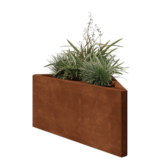 Cortenstaal plantenbak - Driehoek ongelijkzijdig - 83,9 x 46,4 x 40 cm - Zonder bodemplaat