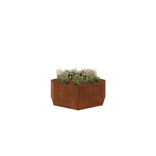 Cortenstaal plantenbak - Achthoek - 241,4 x 241,4 x 80 cm - Zonder bodemplaat
