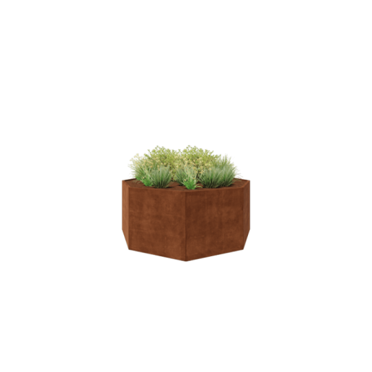 Cortenstaal plantenbak - Achthoek - 241,4 x 241,4 x 100 cm - Zonder bodemplaat