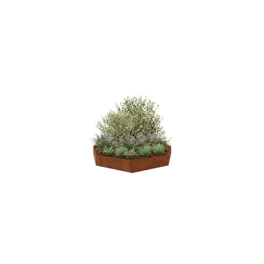Cortenstaal plantenbak - Achthoek - 289,7 x 289,7 x 30 cm - Zonder bodemplaat