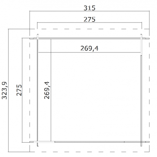 Overkapping Lara 275x275 cm Carbongrey-Wit – Compacte Luxe voor Elke Tuin