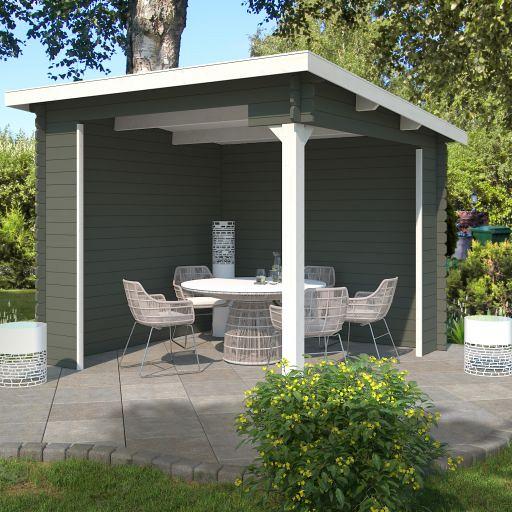Overkapping Lara 275x275 cm Greengrey-Wit – Compacte Luxe voor Elke Tuin