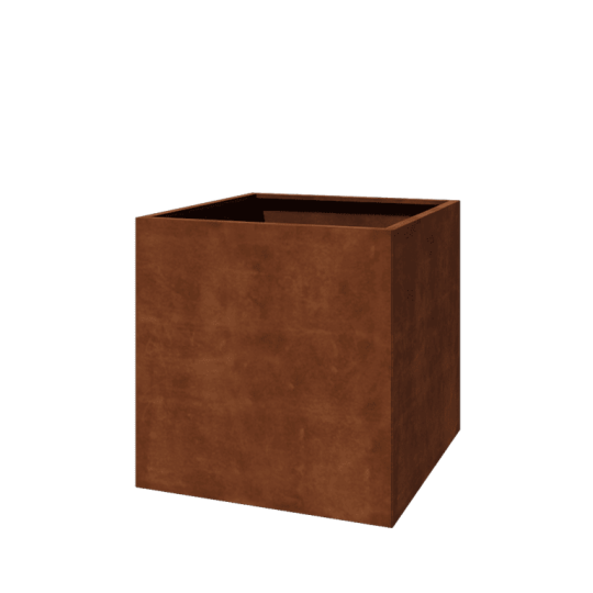 Cortenstaal plantenbak - Vierkant - 100 x 100 x 100 cm - Met bodemplaat