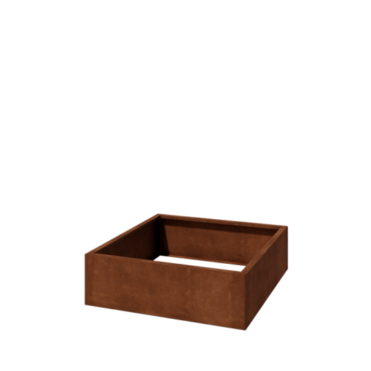 Cortenstaal plantenbak - Vierkant - 100 x 100 x 30 cm - Zonder bodemplaat