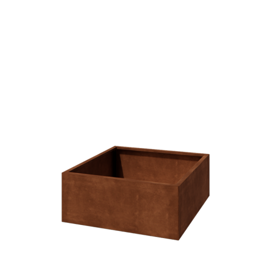Cortenstaal plantenbak - Vierkant - 100 x 100 x 40 cm - Met bodemplaat