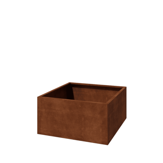 Cortenstaal plantenbak - Vierkant - 100 x 100 x 50 cm - Met bodemplaat