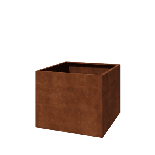 Cortenstaal plantenbak - Vierkant - 100 x 100 x 80 cm - Met bodemplaat