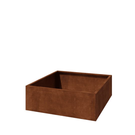 Cortenstaal plantenbak - Vierkant - 120 x 120 x 40 cm - Zonder bodemplaat