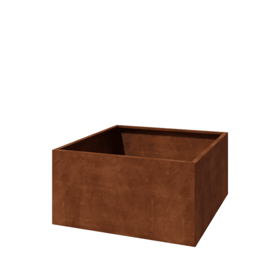 Cortenstaal plantenbak - Vierkant - 120 x 120 x 60 cm - Met bodemplaat