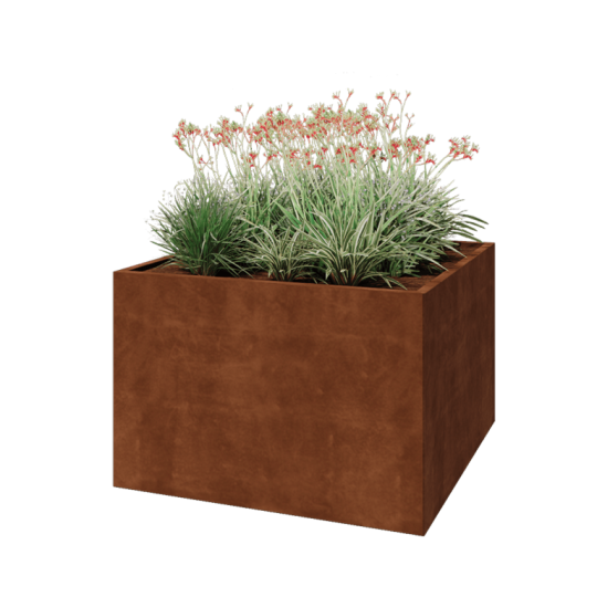 Cortenstaal plantenbak - Vierkant - 120 x 120 x 80 cm - Zonder bodemplaat