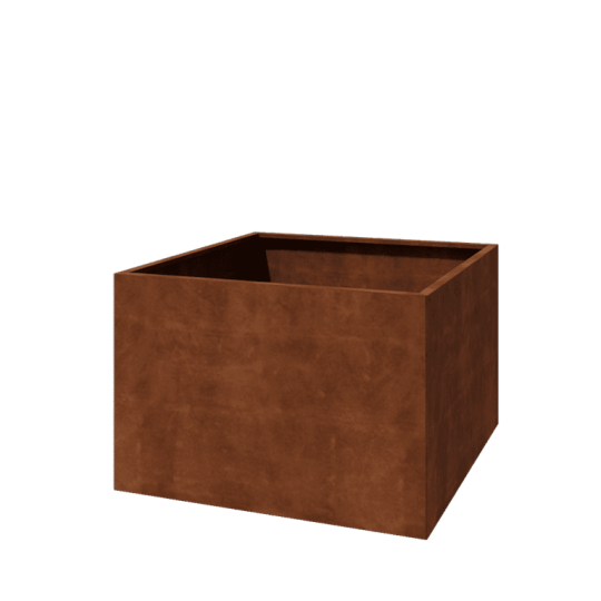 Cortenstaal plantenbak - Vierkant - 120 x 120 x 80 cm - Met bodemplaat