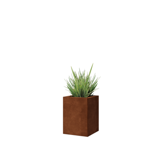 Cortenstaal plantenbak - Vierkant - 30 x 30 x 40 cm - Met bodemplaat