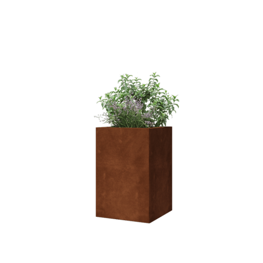 Cortenstaal plantenbak - Vierkant - 40 x 40 x 60 cm - Met bodemplaat