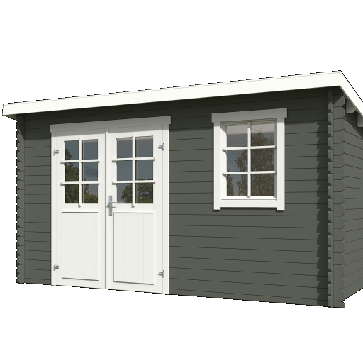 Tuinhuis Amira 380x175 cm Greengrey-Wit – Noord-Europees Vuren met Moderne Uitstraling