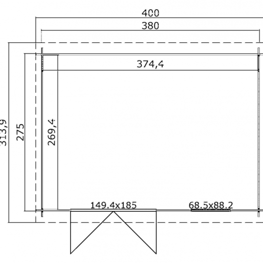 Tuinhuis Amira 380x275 cm – Noord-Europees Vuren van Topkwaliteit