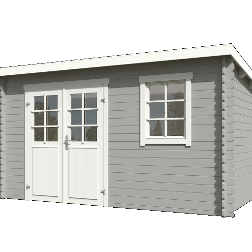 Tuinhuis Amira 380x230 Platinumgrey-Wit – Noord-Europees Vuren met Moderne Uitstraling