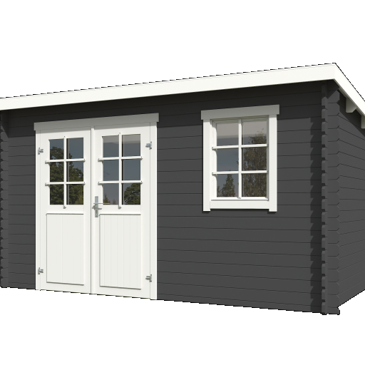 Tuinhuis Amira 380x230 Carbongrey-Wit – Noord-Europees Vuren met Moderne Uitstraling