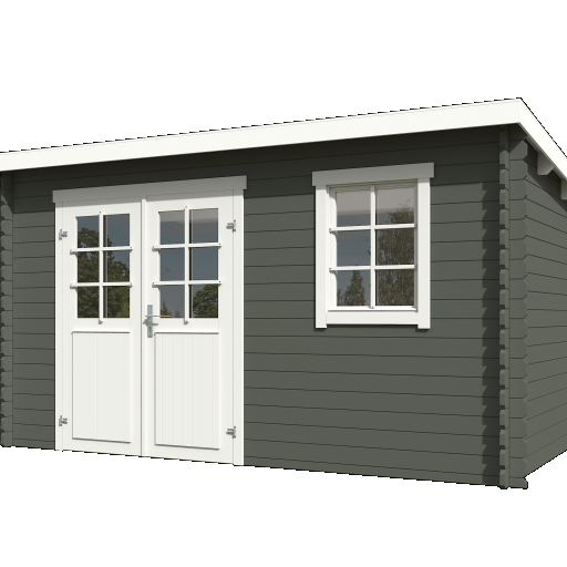 Tuinhuis Amira 380x230 cm Greengrey-Wit – Noord-Europees Vuren met Moderne Uitstraling