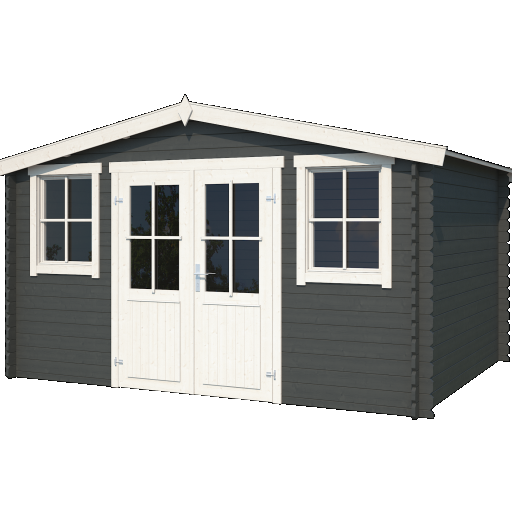 Tuinhuis Dallas 376x292 cm Carbongrey-Wit van Noord-Europees Vuren