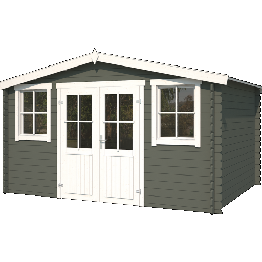 Tuinhuis Dallas 376x292 cm Greengrey-Wit van Noord-Europees Vuren