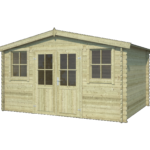 Tuinhuis Dallas 376x292 cm Olijfgroen Geïmpregneerd van Noord-Europees Vuren