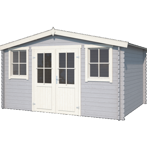 Tuinhuis Dallas 376x292 cm Platinumgrey-Wit van Noord-Europees Vuren