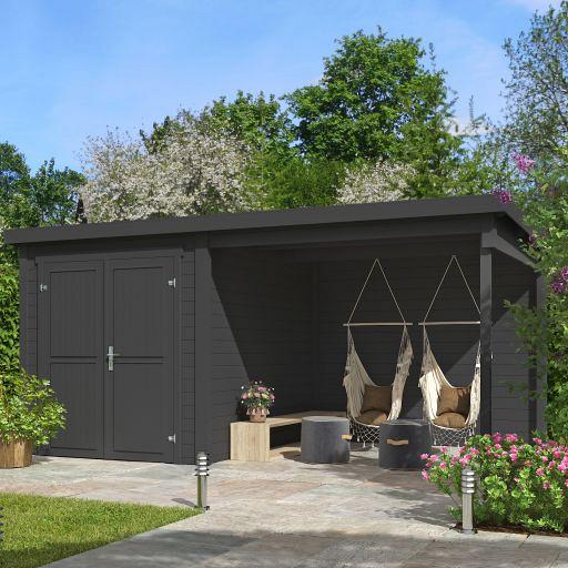 Tuinhuis Finn 450x250 cm Carbongrey van Noord-Europees Vuren