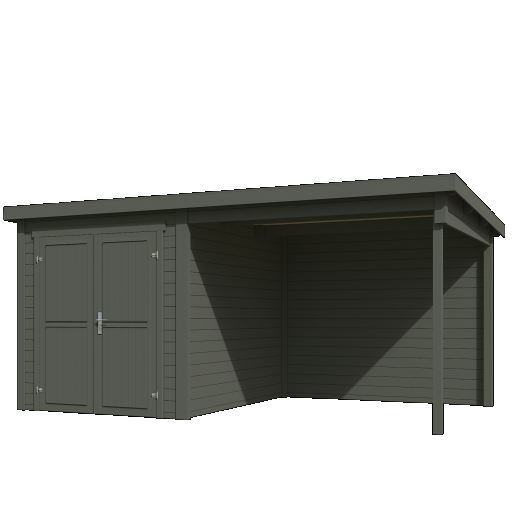 Tuinhuis Finn 450x250 cm Greengrey-Wit van Noord-Europees Vuren