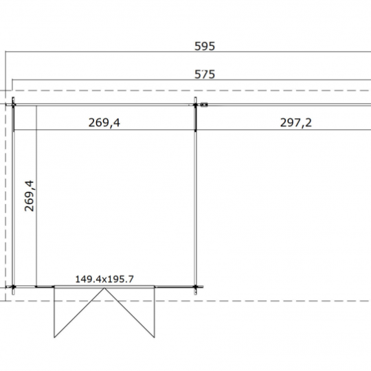 Tuinhuis Fraya 570x275 cm Greengrey-Wit van Noord-Europees Vuren