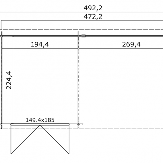Tuinhuis Helena 472x230 cm Platinumgrey-Wit van Noord-Europees Vuren