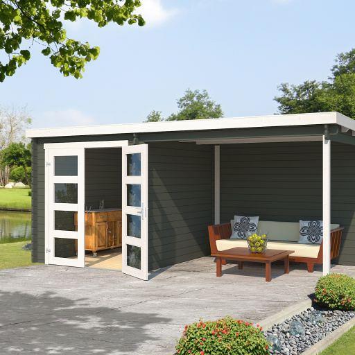 Tuinhuis Helena 472x230 cm Greengrey-Wit van Noord-Europees Vuren