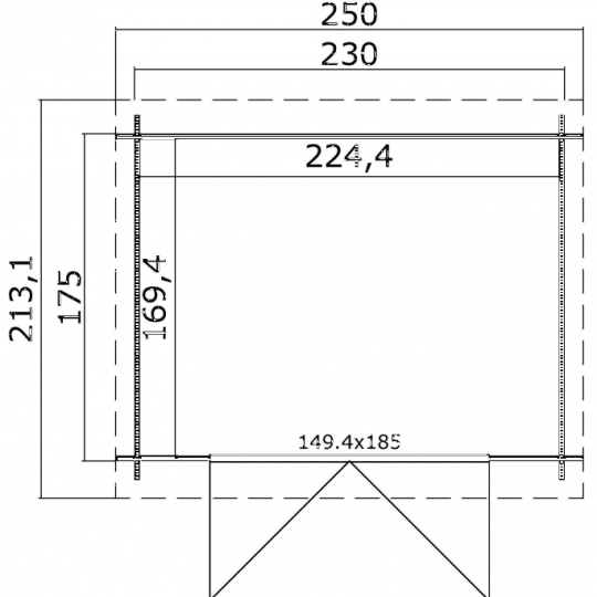 Tuinhuis Indi 230x175 cm Olijfgroen Geïmpregneerd van Noord-Europees Vuren