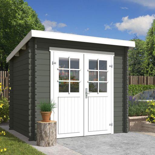 Tuinhuis Indi 230x175 cm Greengrey-Wit van Noord-Europees Vuren