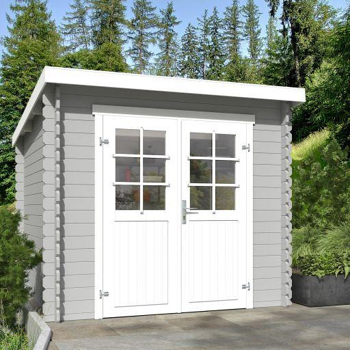 Tuinhuis Indi 230x230 cm Platinumgrey-Wit van Noord-Europees Vuren