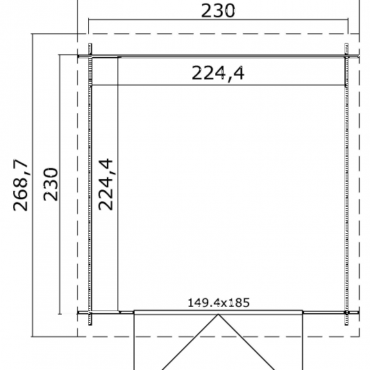 Tuinhuis Indi 230x230 cm Carbongrey-Wit van Noord-Europees Vuren
