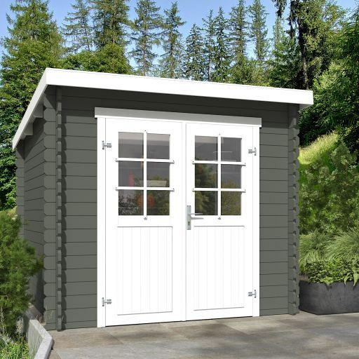 Tuinhuis Indi 230x230 cm Greengrey-Wit van Noord-Europees Vuren