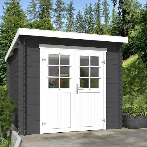 Tuinhuis Indi 230x230 cm Carbongrey-Wit van Noord-Europees Vuren