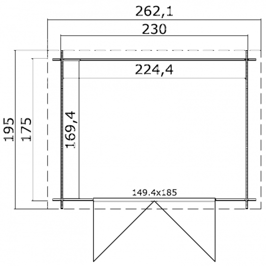 Tuinhuis Ingo 230x175 cm Platinumgrey-Wit van Noord-Europees Vuren