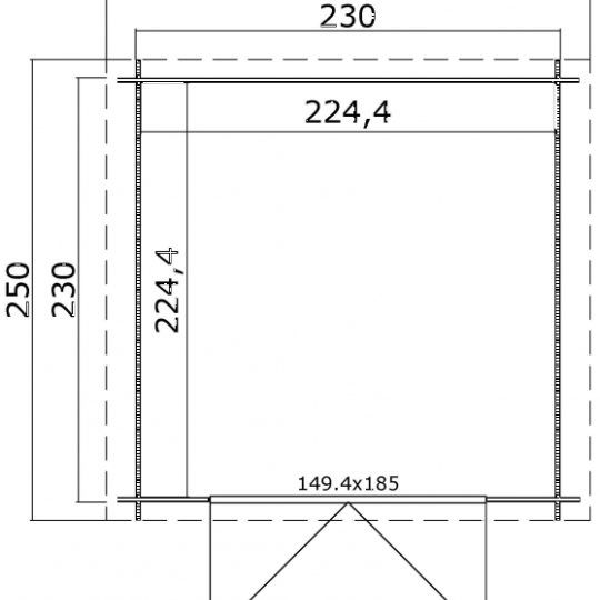 Tuinhuis Ingo 230x230 cm Carbongrey-Wit van Noord-Europees Vuren